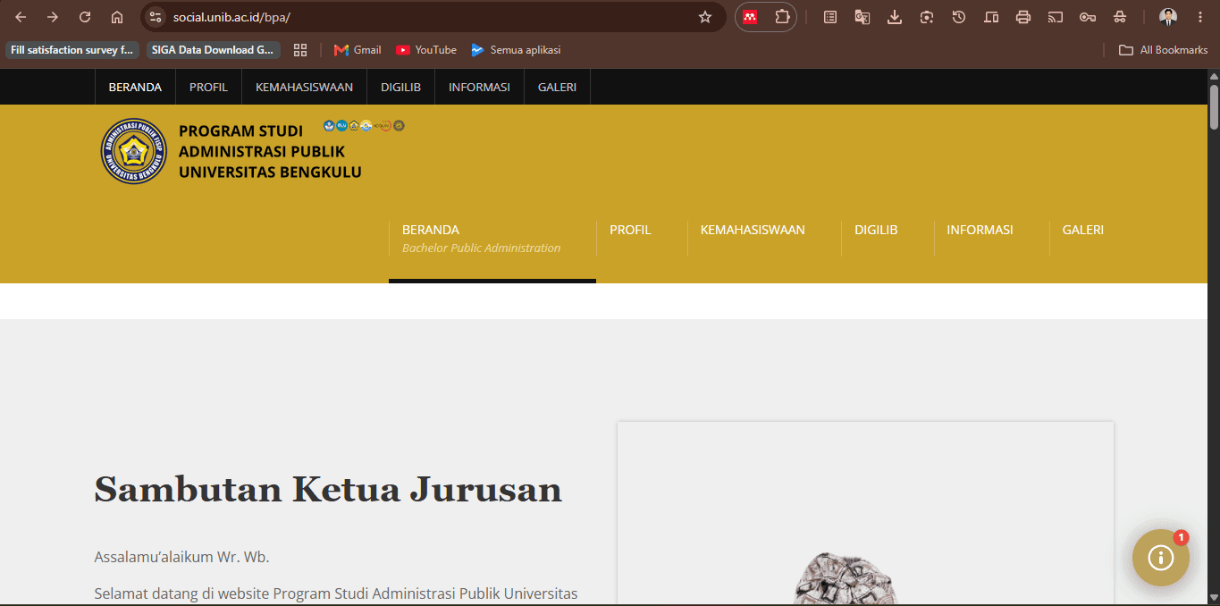 Website Jurusan Administrasi Publik, 